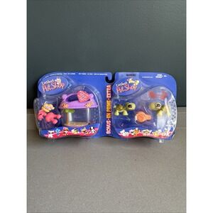 Rare Littlest Pet Shop 2005  Pink Hermit Crab w/Carry Case And Turtles Portable
